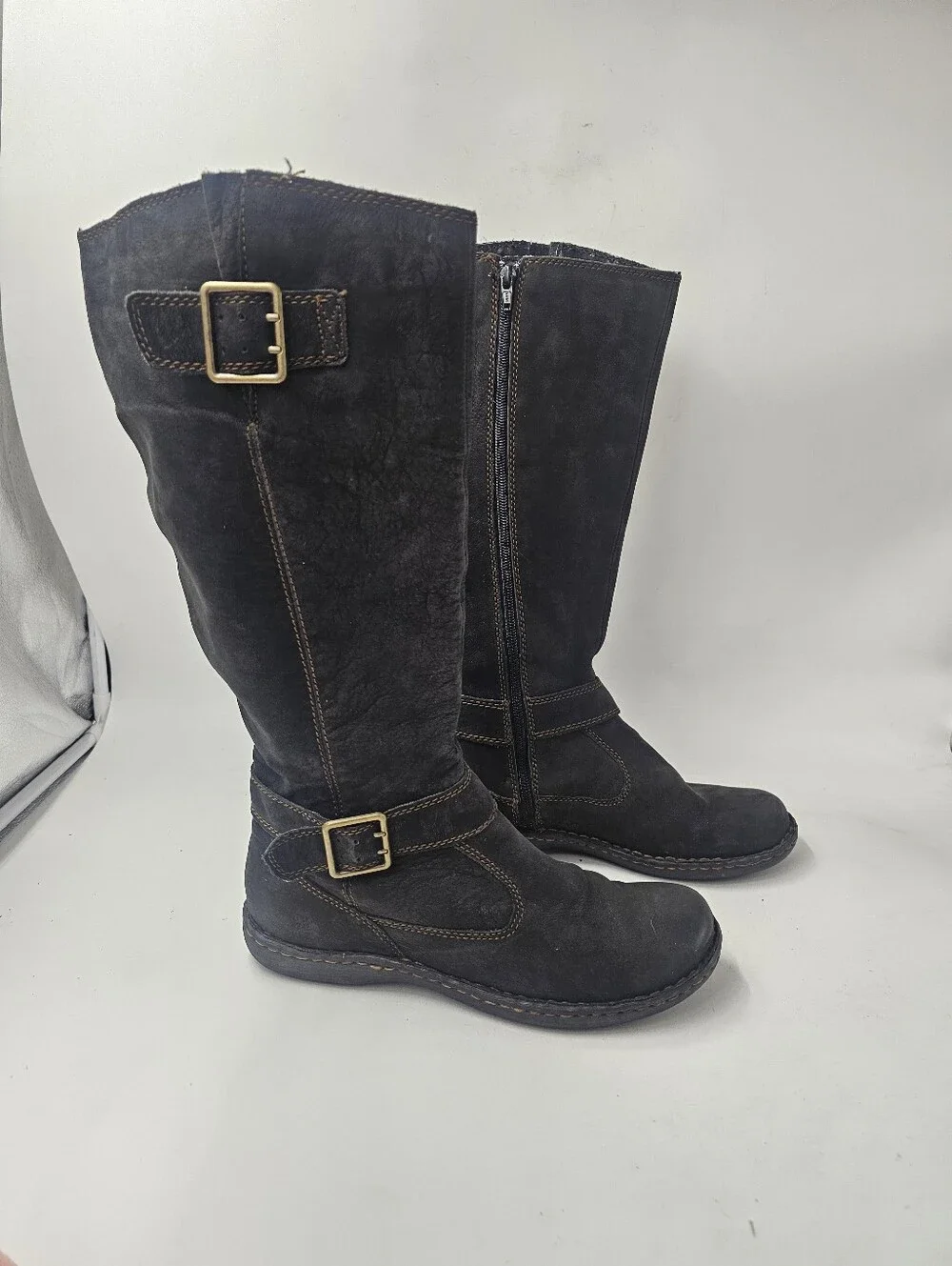 b.o.c. by Born Austin Tall Black Leather Riding Boots Sz 10
